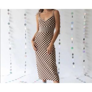 Free People checkered midi dress